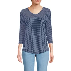 Women's 3/4 Sleeve Lightweight Jersey Shirttail Tee