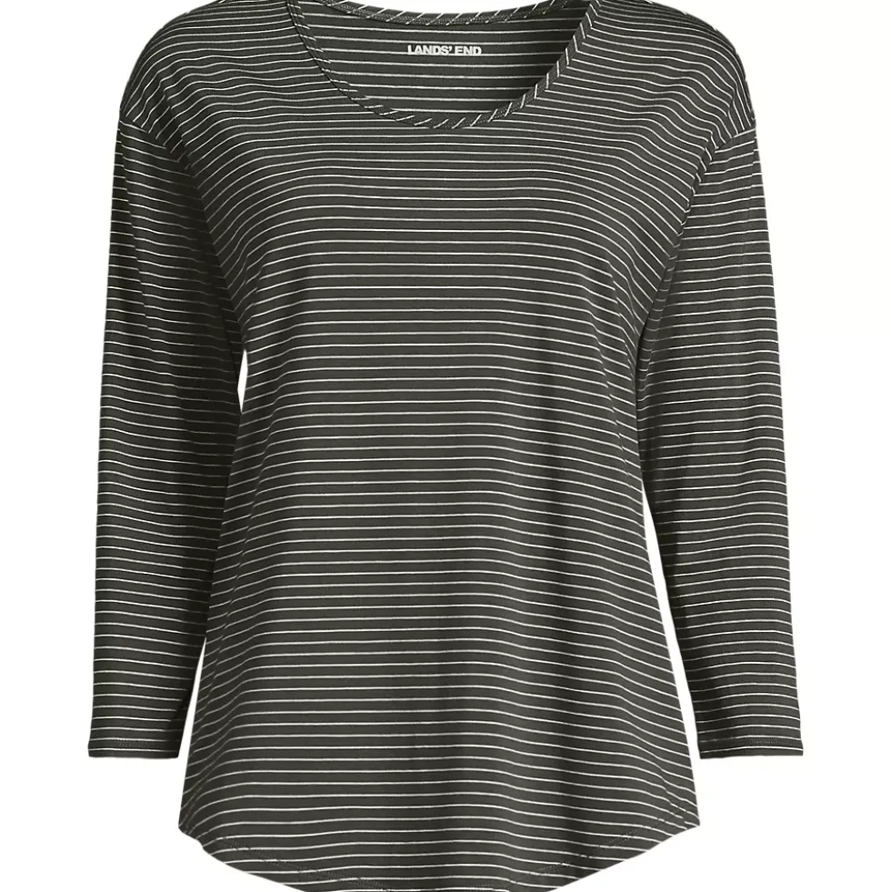 Women's 3/4 Sleeve Lightweight Jersey Shirttail Tee