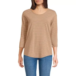 Women's 3/4 Sleeve Lightweight Jersey Shirttail Tee