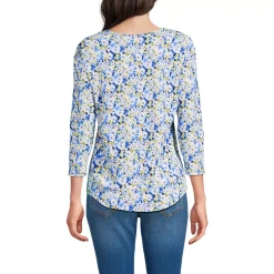 Women's 3/4 Sleeve Lightweight Jersey Shirttail Tee