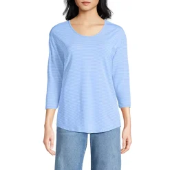 Women's 3/4 Sleeve Lightweight Jersey Shirttail Tee