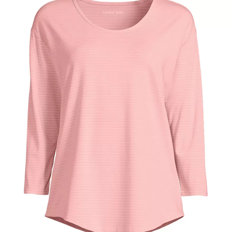 Women's 3/4 Sleeve Lightweight Jersey Shirttail Tee