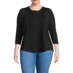 Women's 3/4 Sleeve Lightweight Jersey Embellished Top