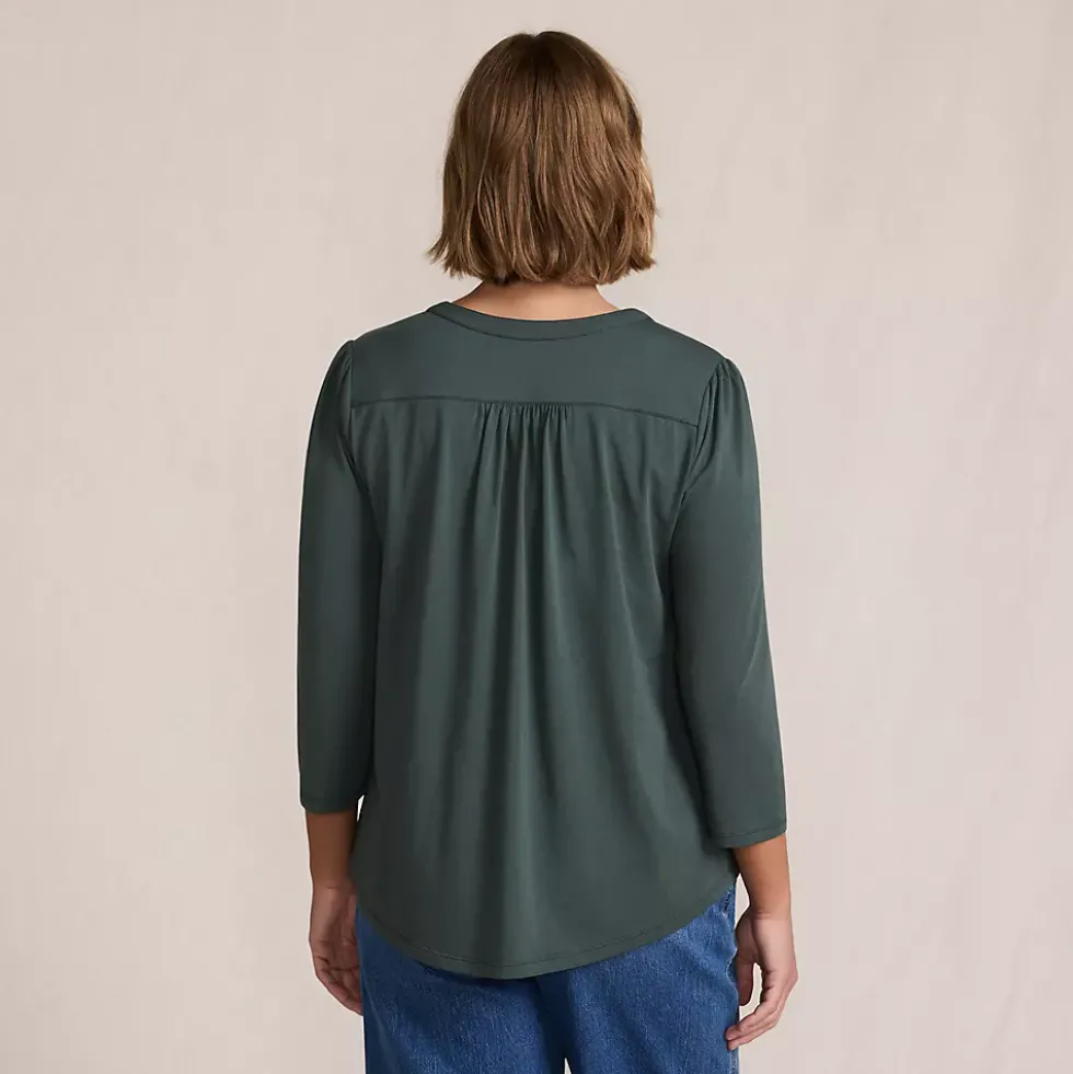 Women's 3/4 Sleeve Lightweight Jersey Embellished Top