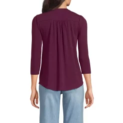 Women's 3/4 Sleeve Lightweight Jersey Embellished Top
