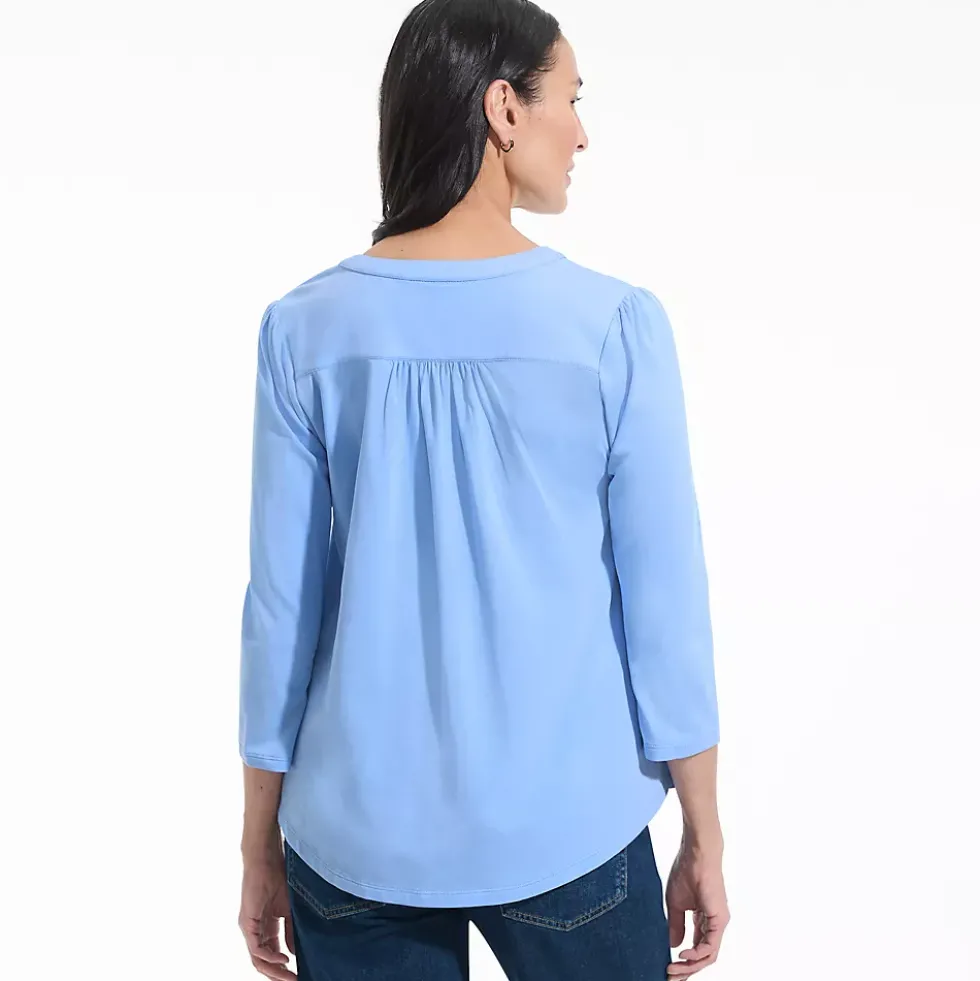 Women's 3/4 Sleeve Lightweight Jersey Embellished Top