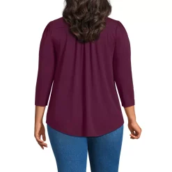 Women's 3/4 Sleeve Lightweight Jersey Embellished Top