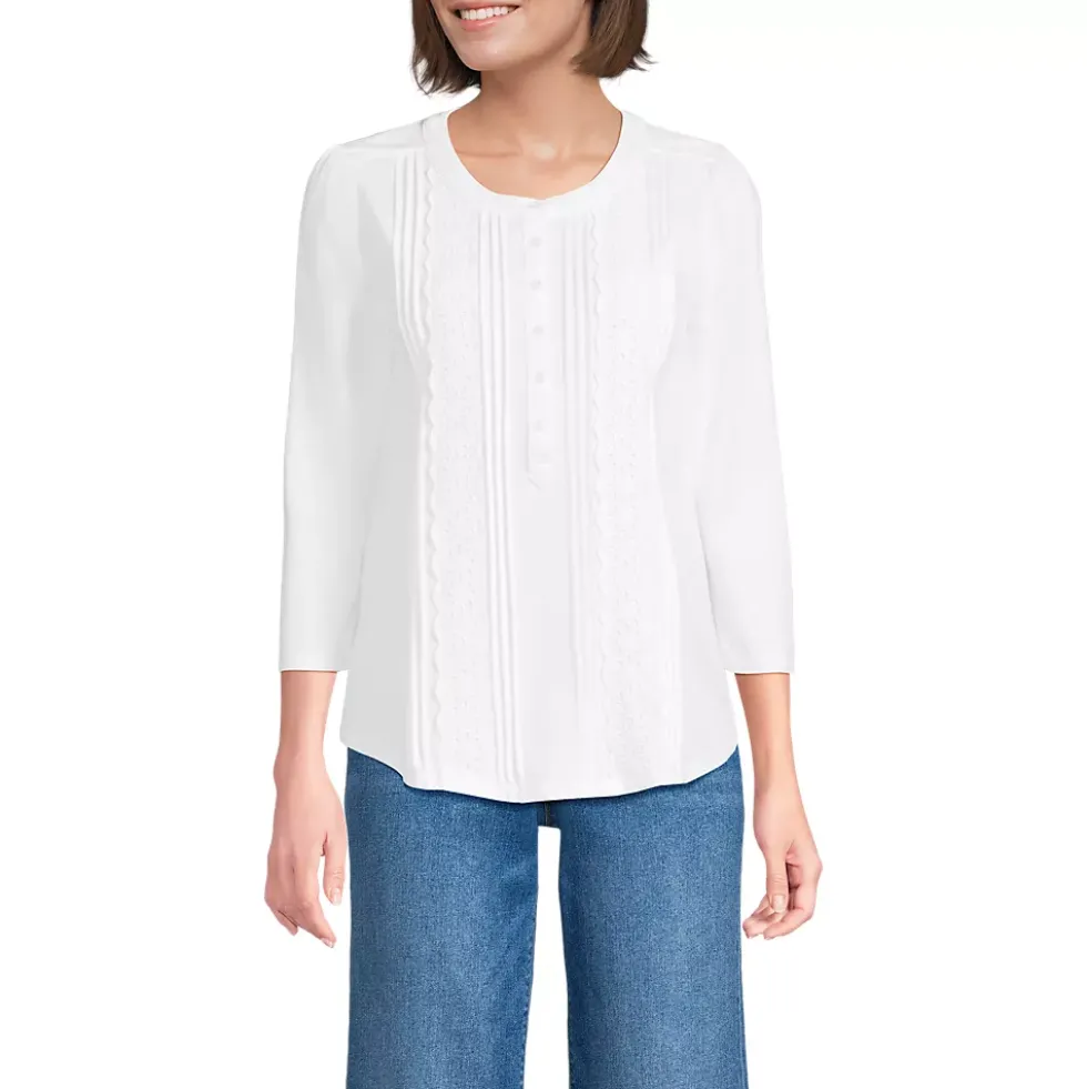 Women's 3/4 Sleeve Lightweight Jersey Embellished Top