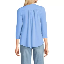 Women's 3/4 Sleeve Lightweight Jersey Embellished Top