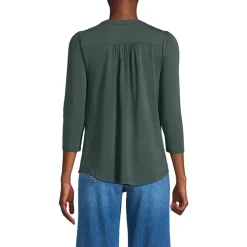 Women's 3/4 Sleeve Lightweight Jersey Embellished Top