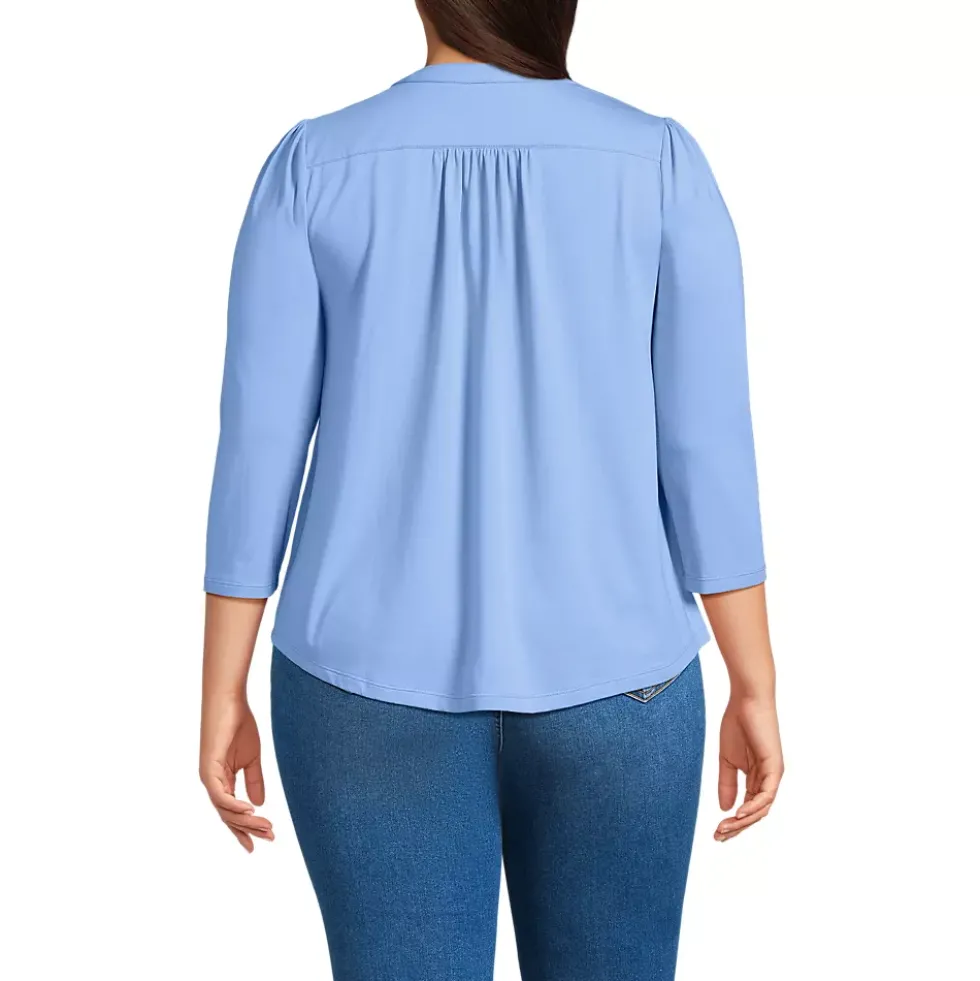 Women's 3/4 Sleeve Lightweight Jersey Embellished Top