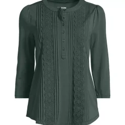 Women's 3/4 Sleeve Lightweight Jersey Embellished Top