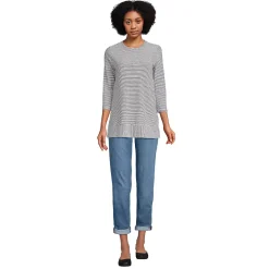 Women's 3/4 Sleeve Slub Jersey Swing Tunic