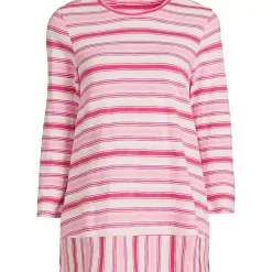 Women's 3/4 Sleeve Slub Jersey Swing Tunic