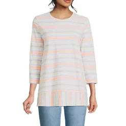 Women's 3/4 Sleeve Slub Jersey Swing Tunic