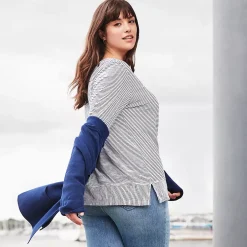 Women's 3/4 Sleeve Slub Jersey Swing Tunic