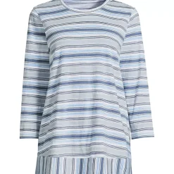Women's 3/4 Sleeve Slub Jersey Swing Tunic