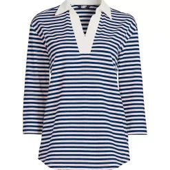Women's 3/4 Sleeve Super T Collared Popover Tunic