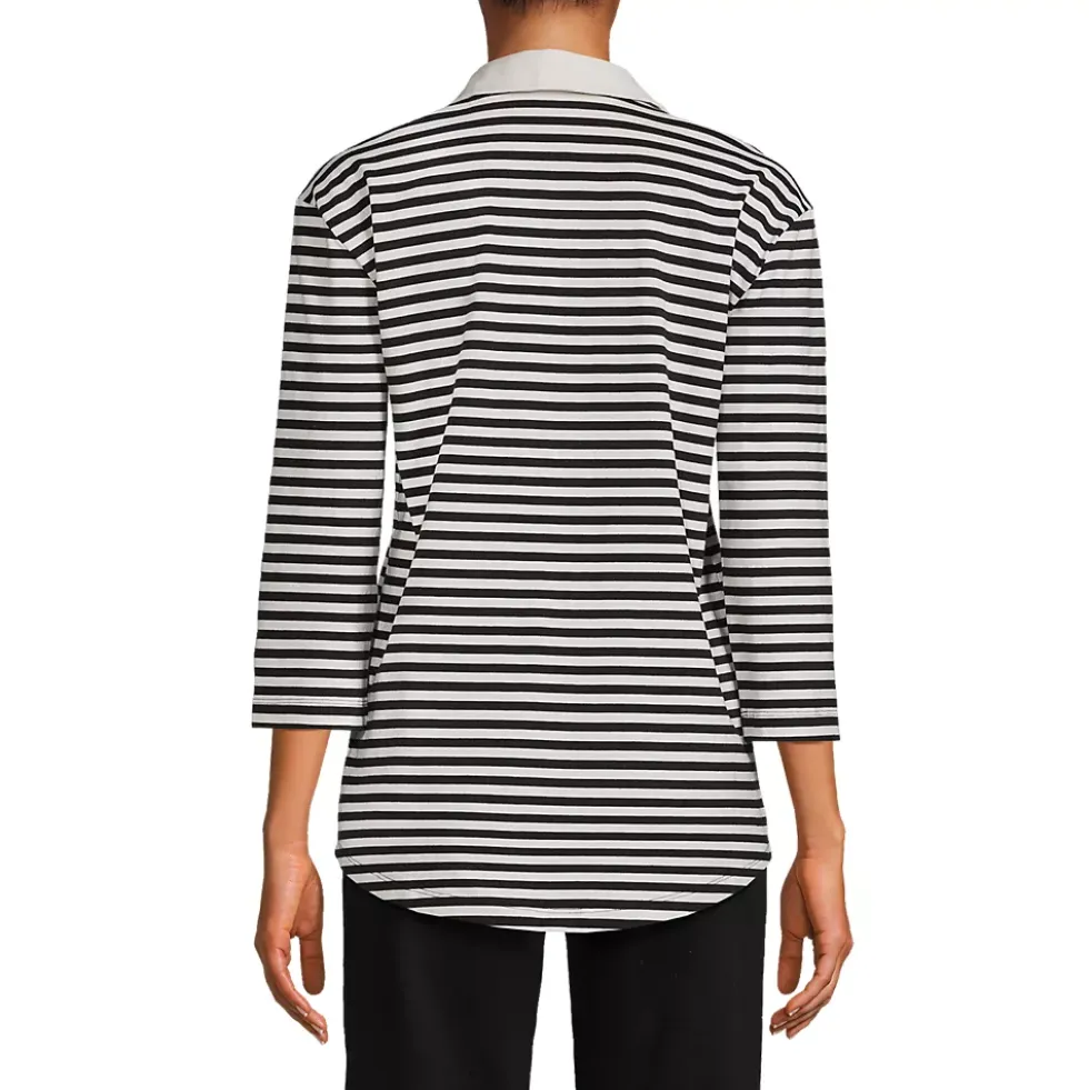 Women's 3/4 Sleeve Super T Collared Popover Tunic
