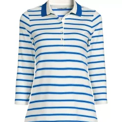 Women's 3/4 Sleeve Supima Cotton Polo Shirt