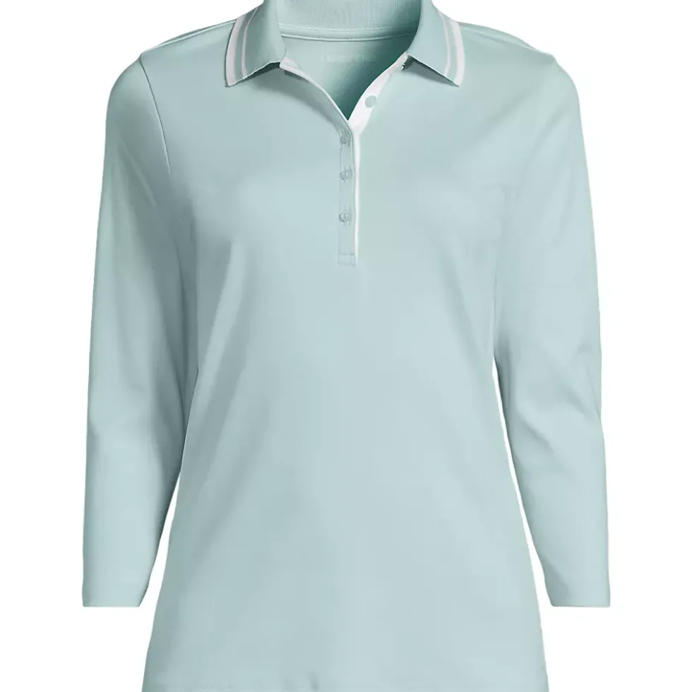 Women's 3/4 Sleeve Supima Cotton Polo Shirt