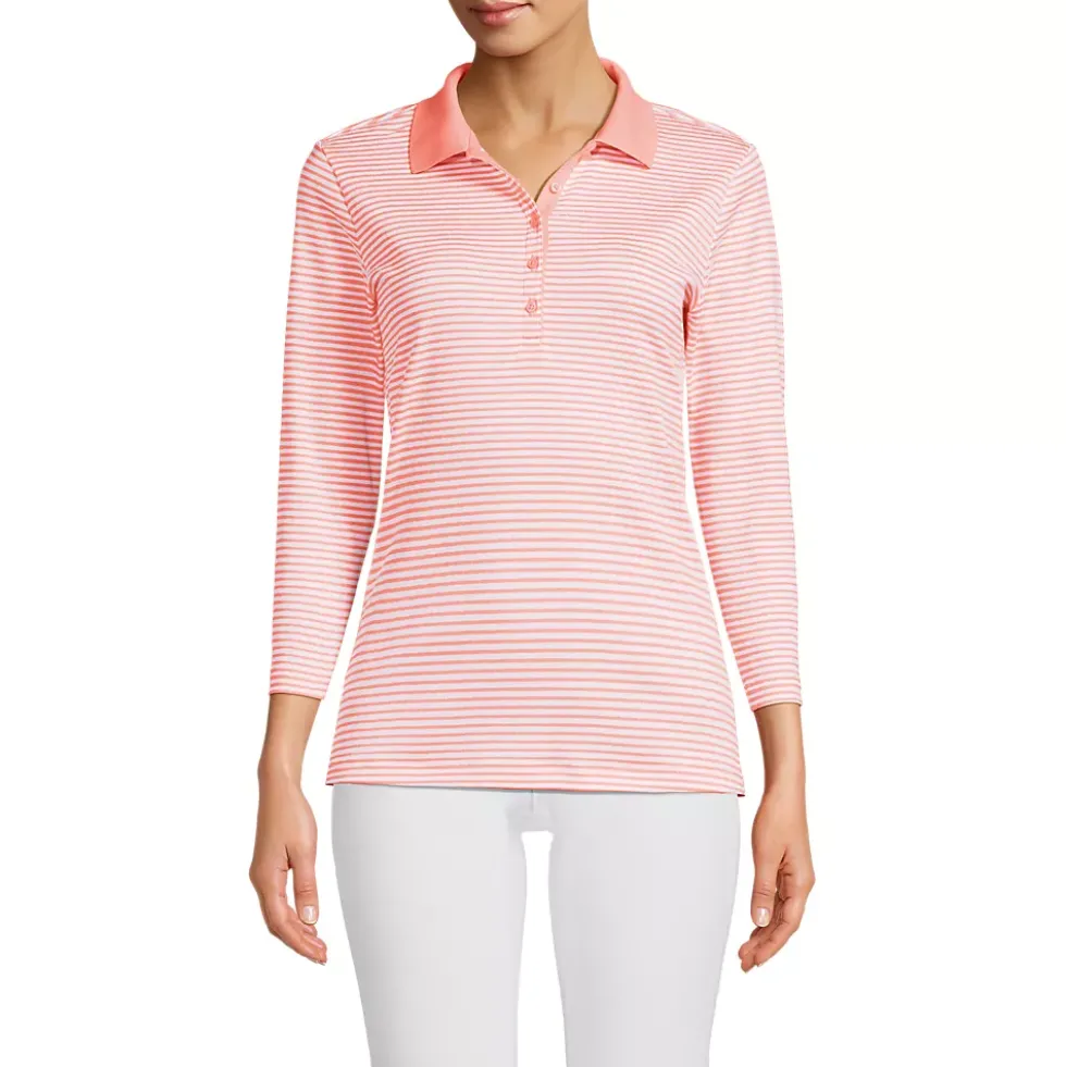 Women's 3/4 Sleeve Supima Cotton Polo Shirt