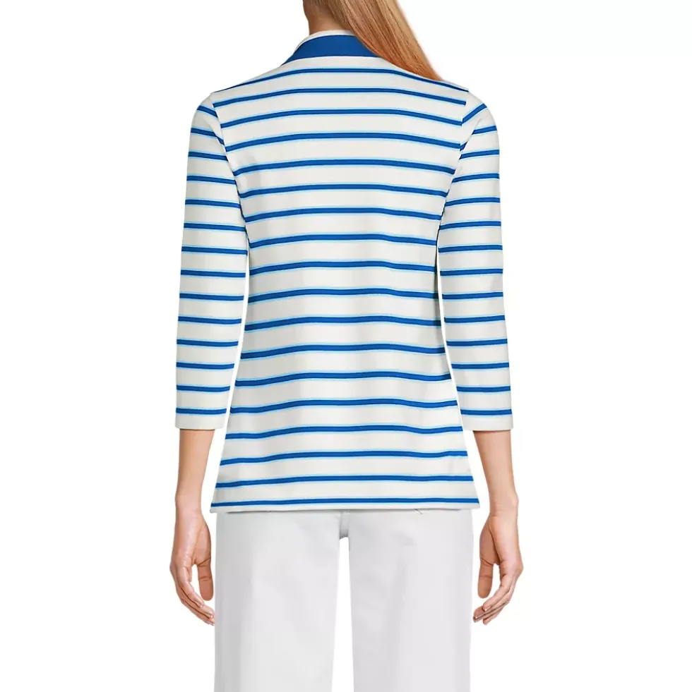 Women's 3/4 Sleeve Supima Cotton Polo Shirt