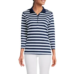 Women's 3/4 Sleeve Supima Cotton Polo Shirt