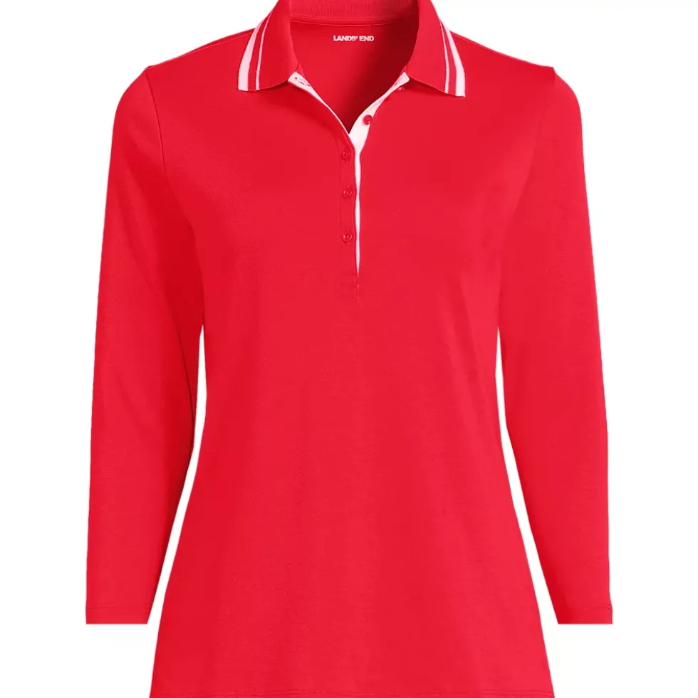 Women's 3/4 Sleeve Supima Cotton Polo Shirt