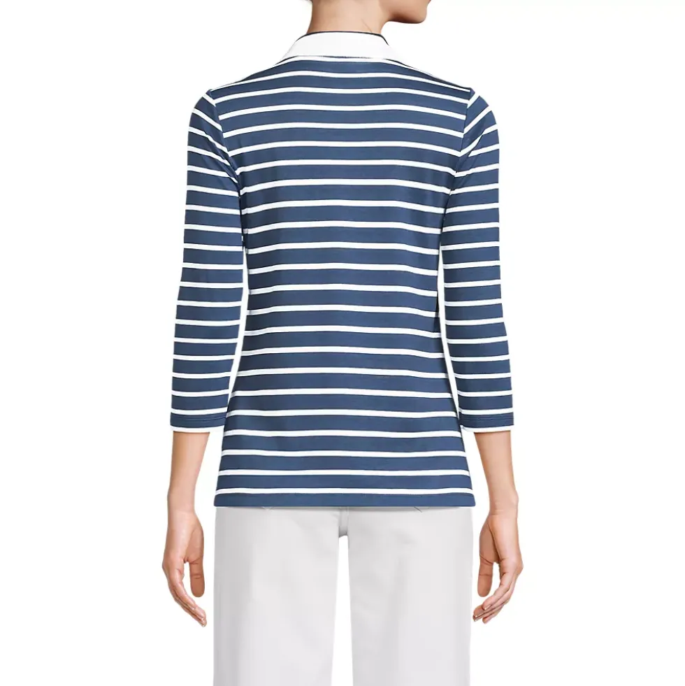 Women's 3/4 Sleeve Supima Cotton Polo Shirt