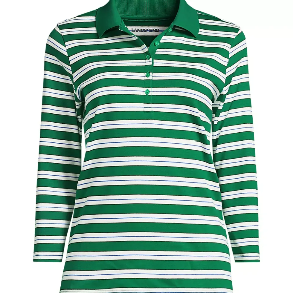 Women's 3/4 Sleeve Supima Cotton Polo Shirt