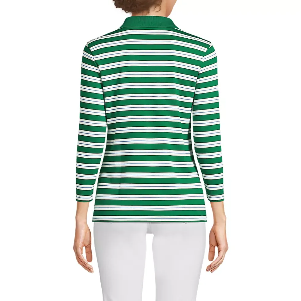 Women's 3/4 Sleeve Supima Cotton Polo Shirt