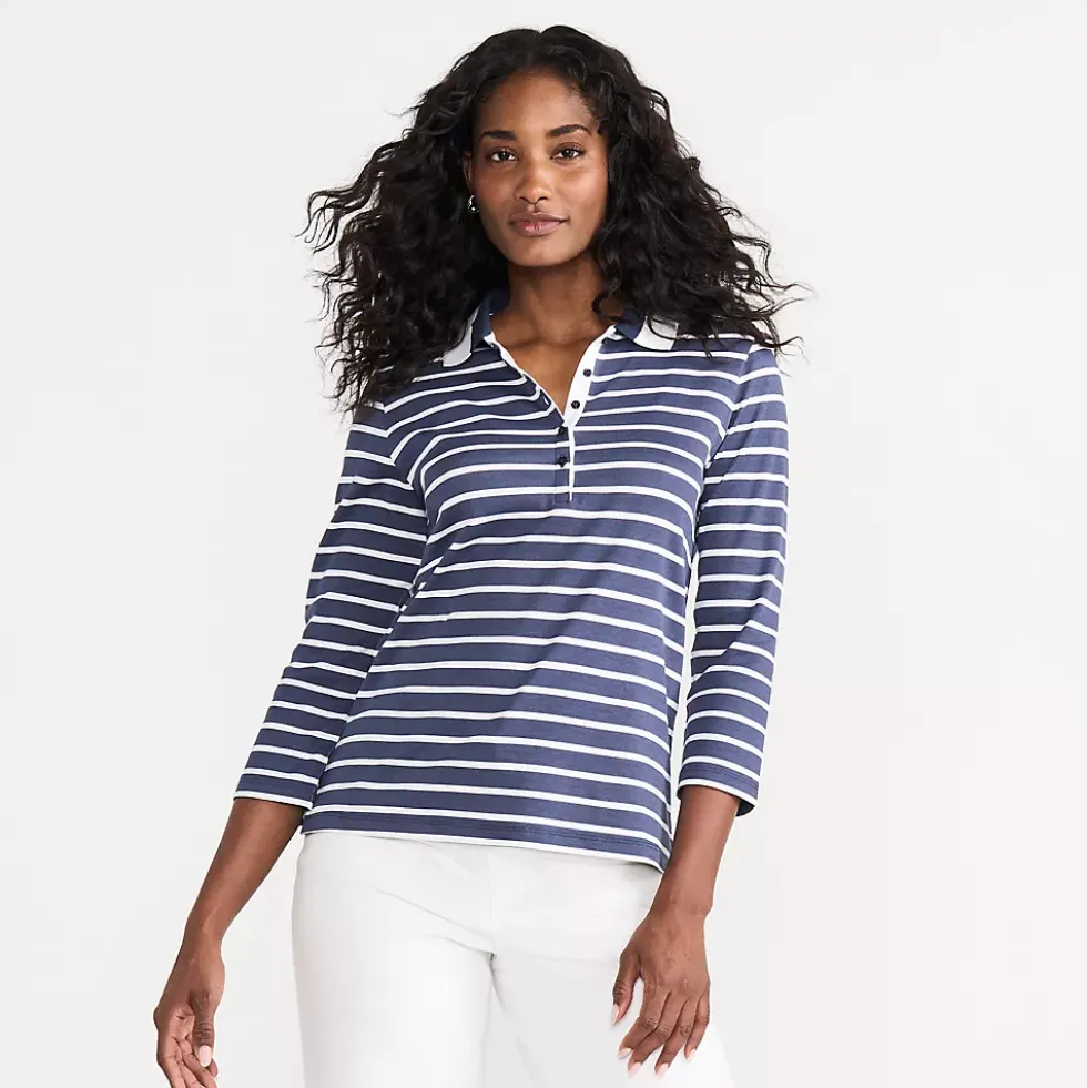Women's 3/4 Sleeve Supima Cotton Polo Shirt