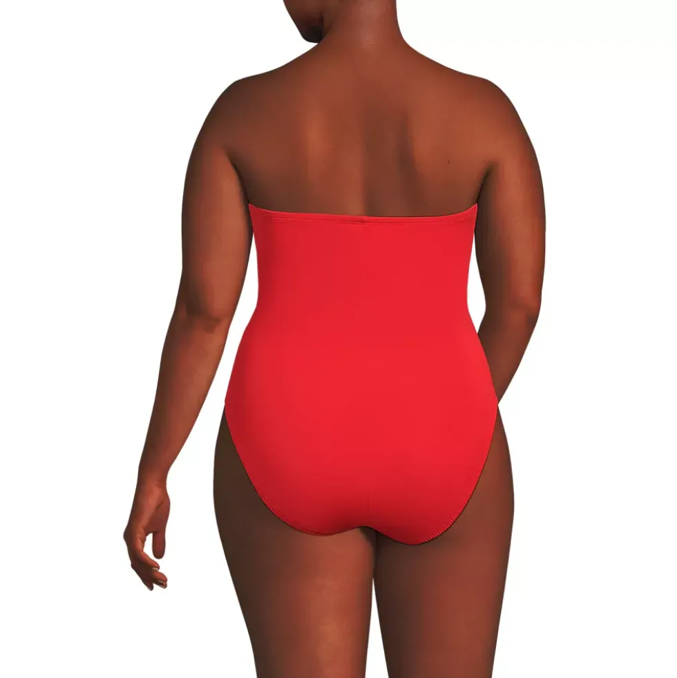 Women's SlenderSuit Halter Ruched Plunge High Leg One Piece Swimsuit
