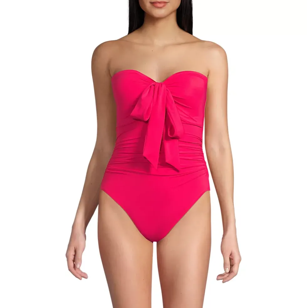 Women's SlenderSuit Multi-Way Bandeau High Leg One Piece Swimsuit