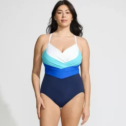 Women's SlenderSuit Pleated Low Leg One Piece Swimsuit
