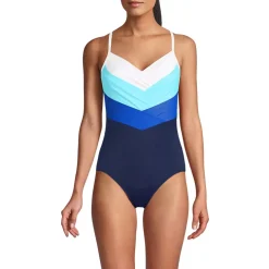 Women's SlenderSuit Pleated Low Leg One Piece Swimsuit