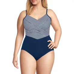 Women's SlenderSuit Pleated Low Leg One Piece Swimsuit
