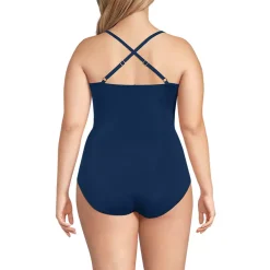 Women's SlenderSuit Pleated Low Leg One Piece Swimsuit