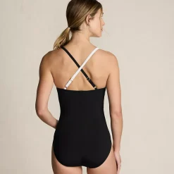 Women's SlenderSuit Pleated Low Leg One Piece Swimsuit