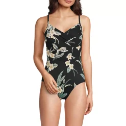 Women's SlenderSuit Pleated Low Leg One Piece Swimsuit