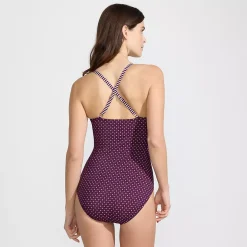 Women's SlenderSuit Pleated Low Leg One Piece Swimsuit