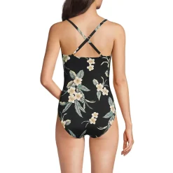 Women's SlenderSuit Pleated Low Leg One Piece Swimsuit