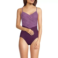 Women's SlenderSuit Pleated Low Leg One Piece Swimsuit
