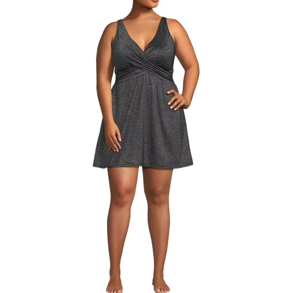Women's SlenderSuit Shine Wrap Swim Dress Swimsuit