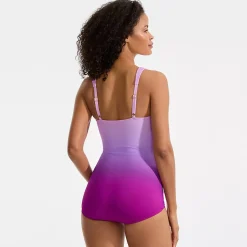 Women's SlenderSuit V-Neck Skirted Low Leg One Piece
