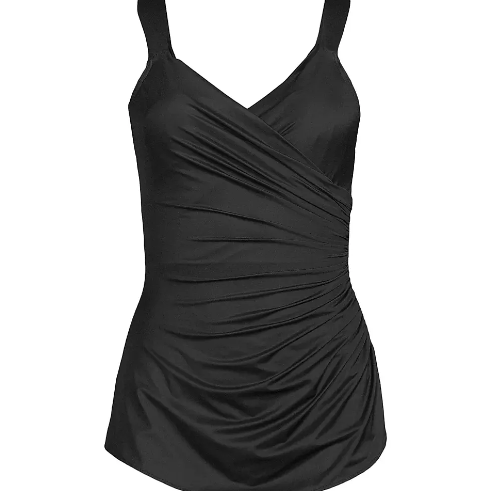 Women's SlenderSuit V-Neck Skirted Low Leg One Piece