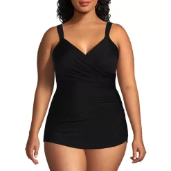 Women's SlenderSuit V-Neck Skirted Low Leg One Piece