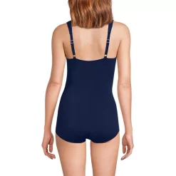 Women's SlenderSuit V-Neck Skirted Low Leg One Piece