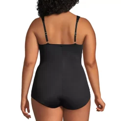 Women's SlenderSuit V-Neck Skirted Low Leg One Piece